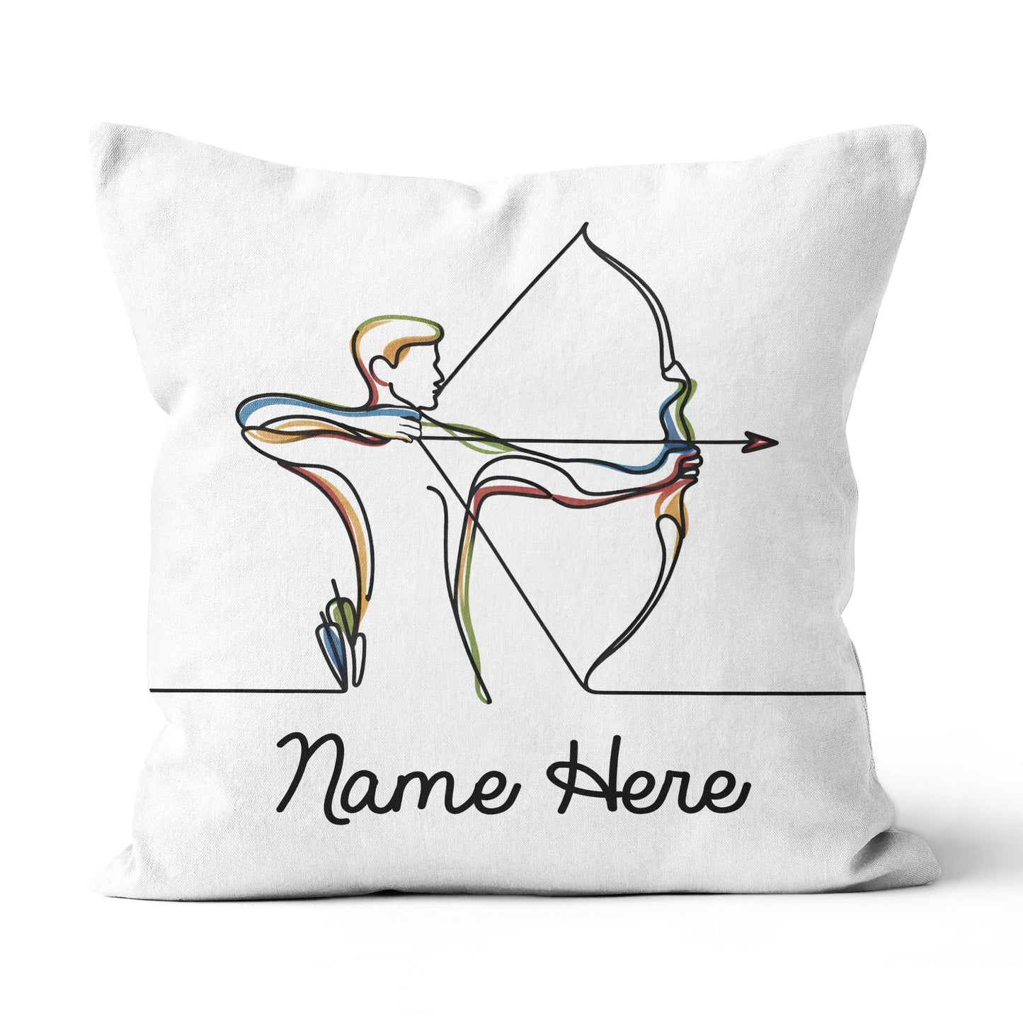 Custom Colorful Continuous Line Archer Archery Pillow Archery Gift Ideas VHM0916