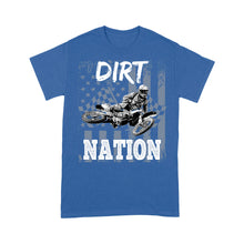 Load image into Gallery viewer, Dirt Bike Men T-shirt - Dirt Nation American Flag Biker Tee - Cool Extreme Motocross Shirt| NMS235 A01