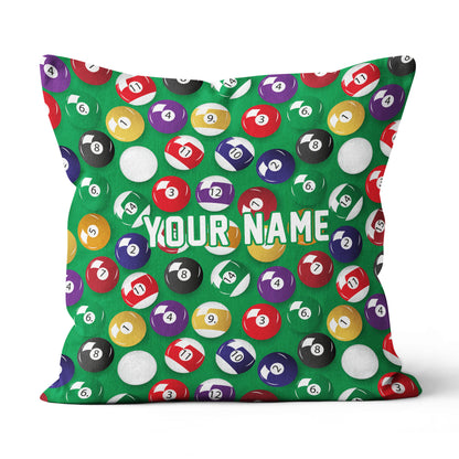 Personalized Billiard Balls Pillow, Custom Throw Pillows Billiards Gifts VHM0842