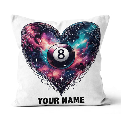 Personalized 8 Ball Pool Colorful Heart Throw Pillows, Billiard Pillows TDM0813