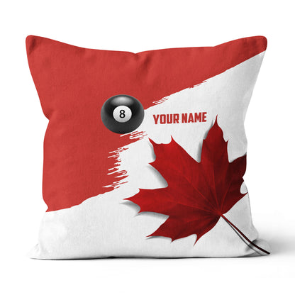 Personalized Canada Leaf Billiard Pillow, Billiard Canadian Flag Pillows TDM0853