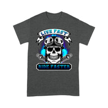 Load image into Gallery viewer, Motocycle Men T-shirt - Live Fast Ride Faster, Cool Skull Riding Tee Motocross Off-road Racing Shirt| NMS128 A01
