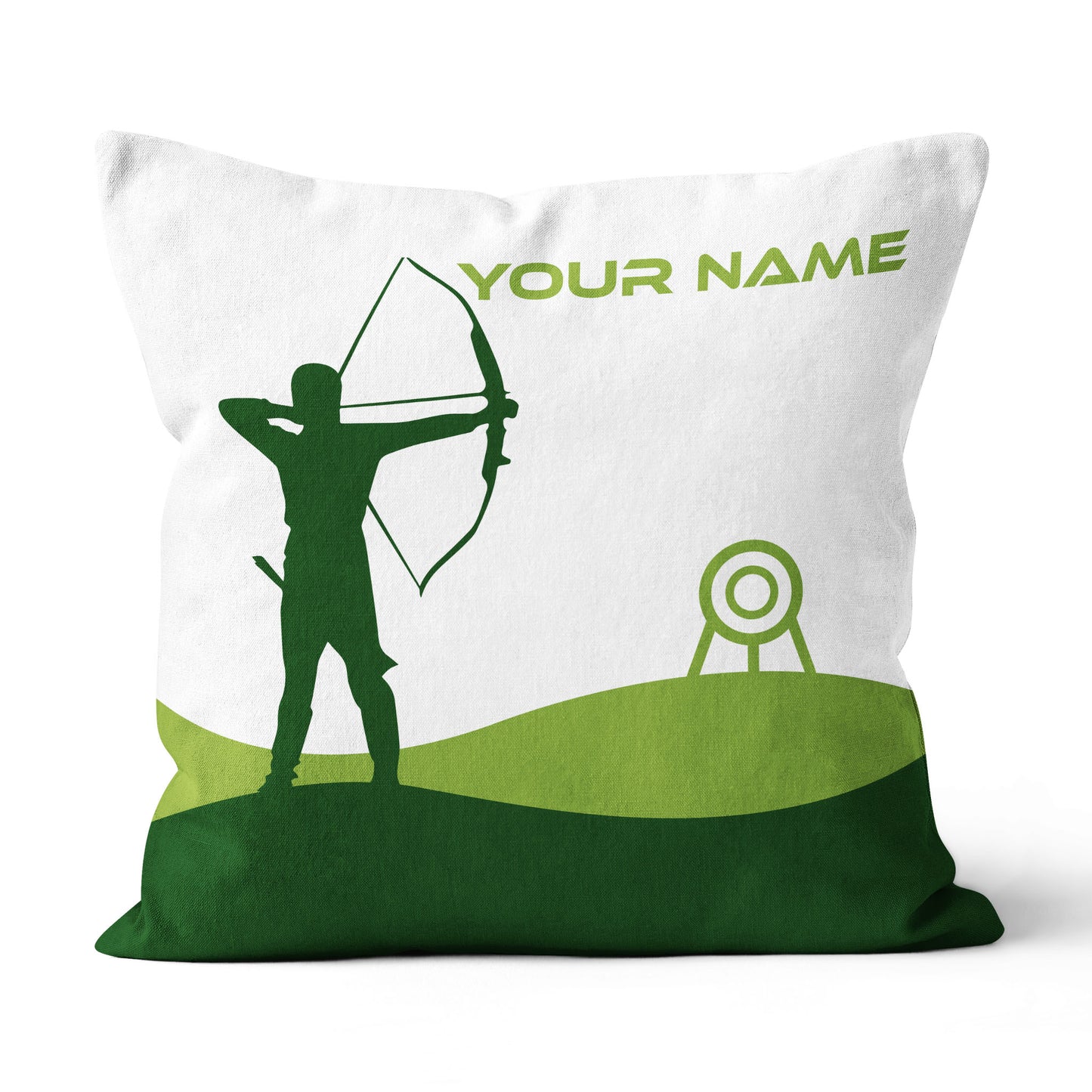 Custom Green White Archery Men Player Pillow, Archery Decorative Pillows TDM0765