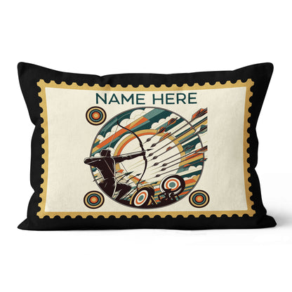 Funny Archer Custom Name Black Pillow Best Personalized Archery Pillows TDM0886