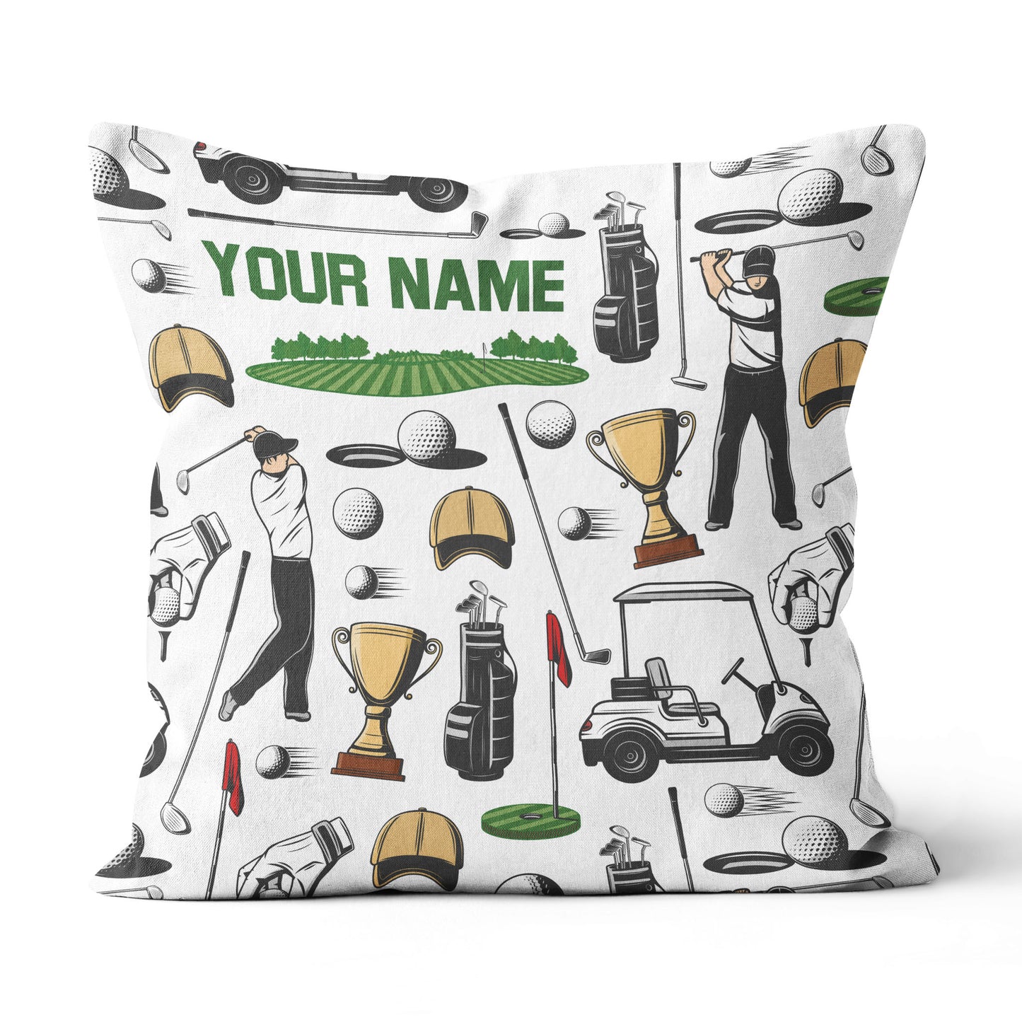 Vintage Golf Elements Custom Pillow Personalized Golf Gifts For Golfer LDT1144