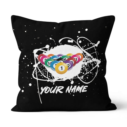 Custom Grunge Billiard Balls Black Pillow, Personalized Pillows Billiard TDM0791