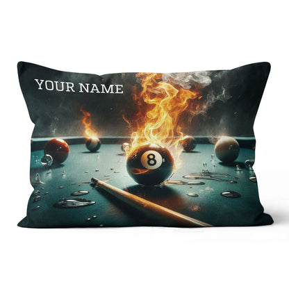 Personalized Fire 8 Ball Billiard 3D Pillow Custom Pillow Billiard Gifts VHM0892