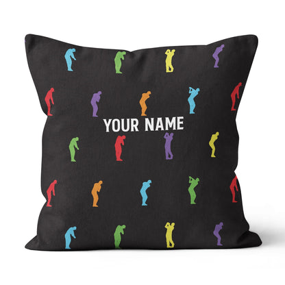 Colorful Golf Swing Custom Throw Pillow Personalized Best Golf Gifts LDT1147