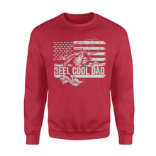 Load image into Gallery viewer, Reel Cool Dad American flag shirt, Perfect Father's Day Gifts for Fisherman D01 NQS1213  - Standard Crew Neck Sweatshirt