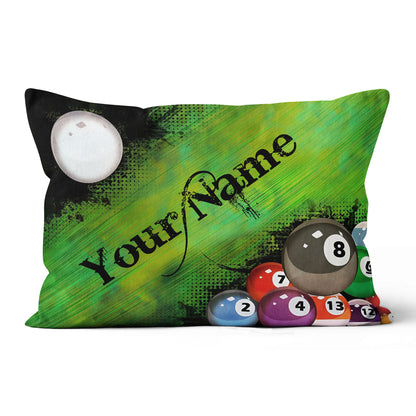Personalized Green Billiard Balls Throw Pillow Custom Decorative Pillow TDM0772