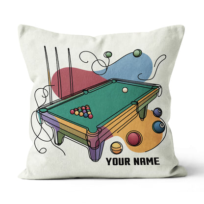Personalized Continuous Line Table Billiards Pillow Custom Throw Pillows VHM0899