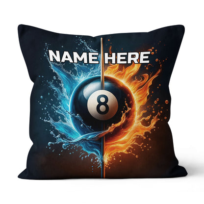 3D 8 Ball Pool Water And Fire Pillow Custom Unique Billiard Pillow Gifts TDM0875