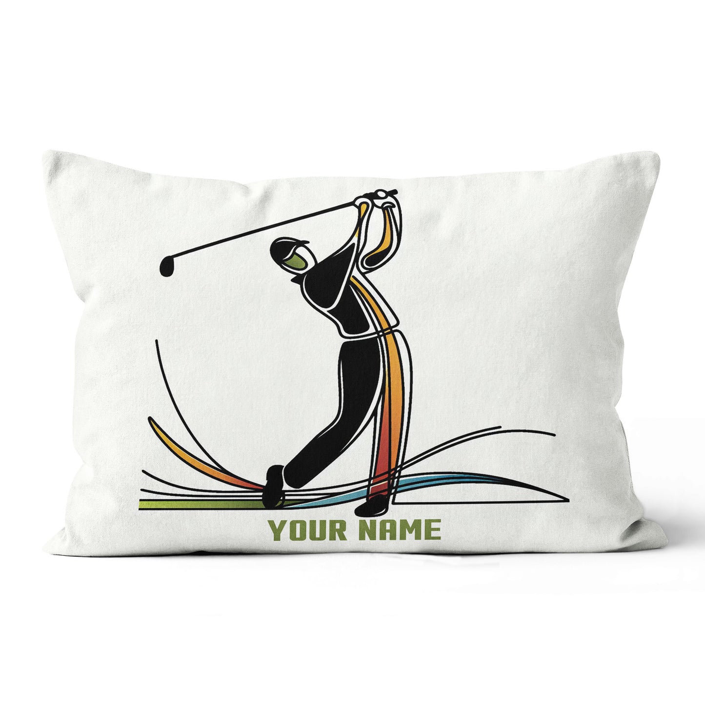 Colorful Continuous Golfer Custom Golf Pillow Personalized Golfing Gifts LDT1162