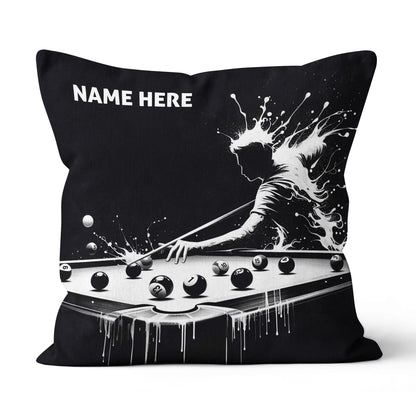 Funny Billiard Player Custom Black Pillows, Billiards Decorative Pillows TDM0833
