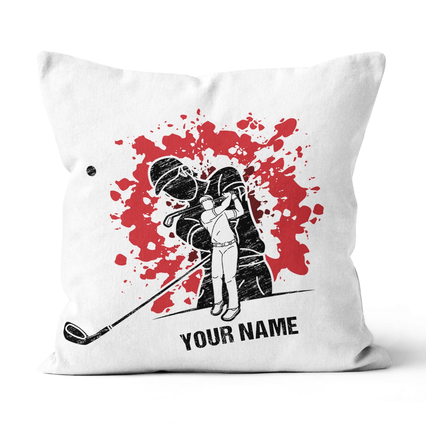 Cartoon Golfer Silhouette Custom Name Pillow Personalized Golfer Gifts LDT1115