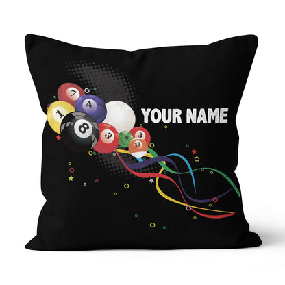 Custom Pillow Multicolor Billiard Balls Customized Pillows Billiard Gift TDM0782
