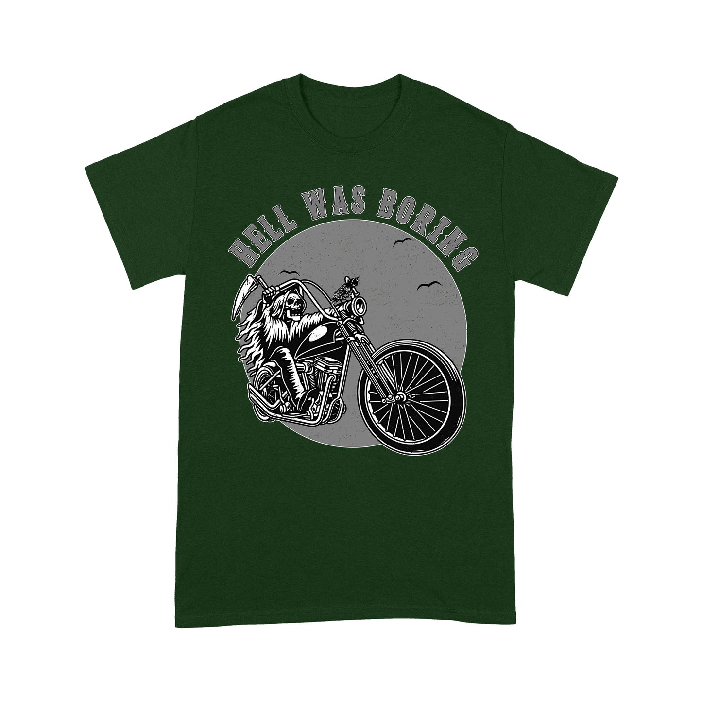Motocycle Men T-shirt - Hell Was Boring, Cool Biker Tee, Chopper Motocross Off-road Racing Shirt| NMS133 A01