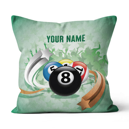 Personalized Green Billiard Balls Pillow, Funny Billiard Throw Pillows TDM0807