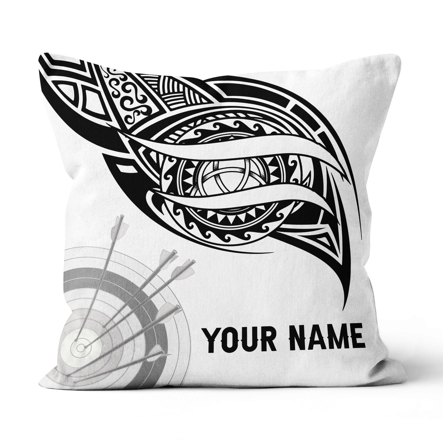 Custom Black White Archery Target Pillow, Archery Throw Pillows Gifts TDM0796
