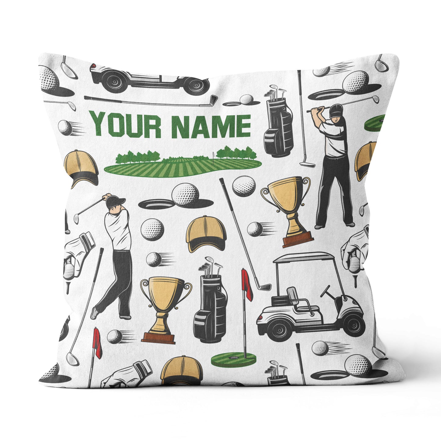 Vintage Golf Elements Custom Pillow Personalized Golf Gifts For Golfer LDT1144