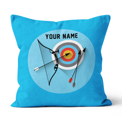 Personalized Archery Set Blue Pillow, Best Throw Pillows Archery Gifts TDM0763