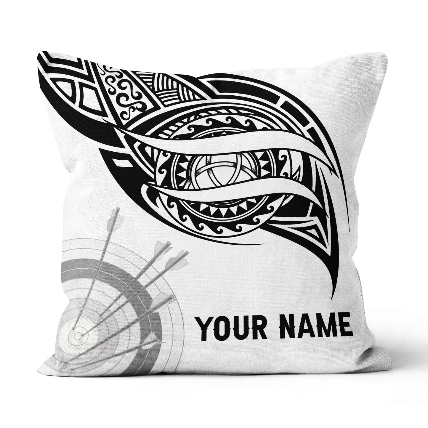 Custom Black White Archery Target Pillow, Archery Throw Pillows Gifts TDM0796