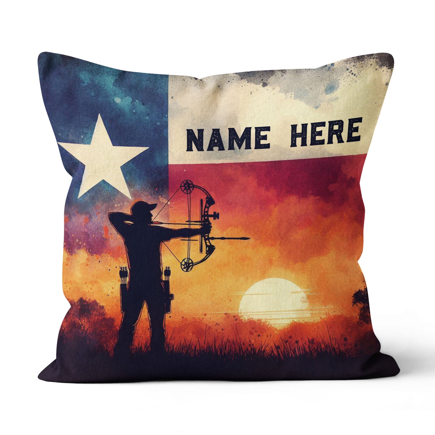 Personalized Texas Flag Archery Pillow, Patriotic Pillow Gift For Archer TDM0864