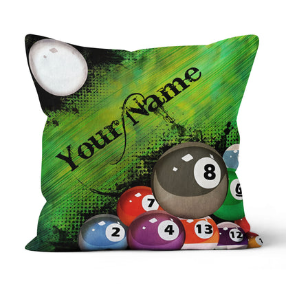 Personalized Green Billiard Balls Throw Pillow Custom Decorative Pillow TDM0772