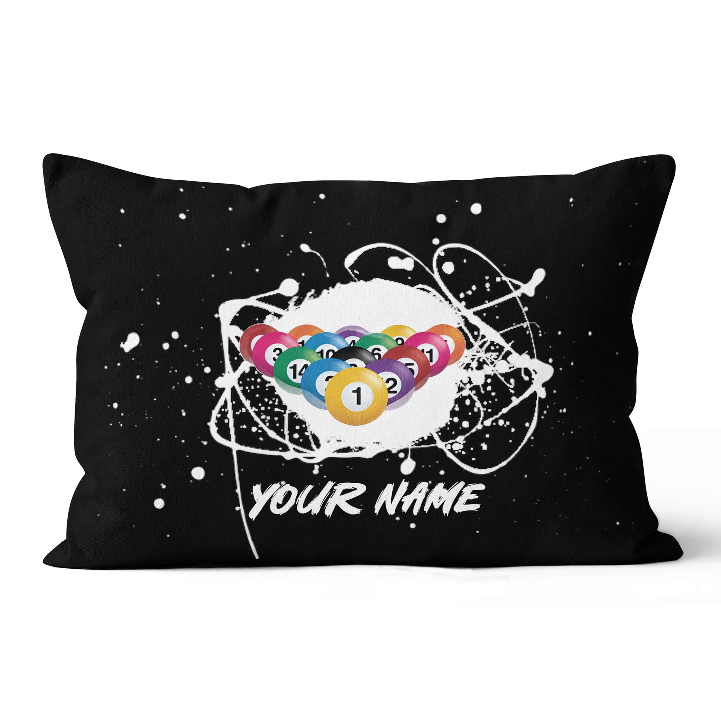 Custom Grunge Billiard Balls Black Pillow, Personalized Pillows Billiard TDM0791