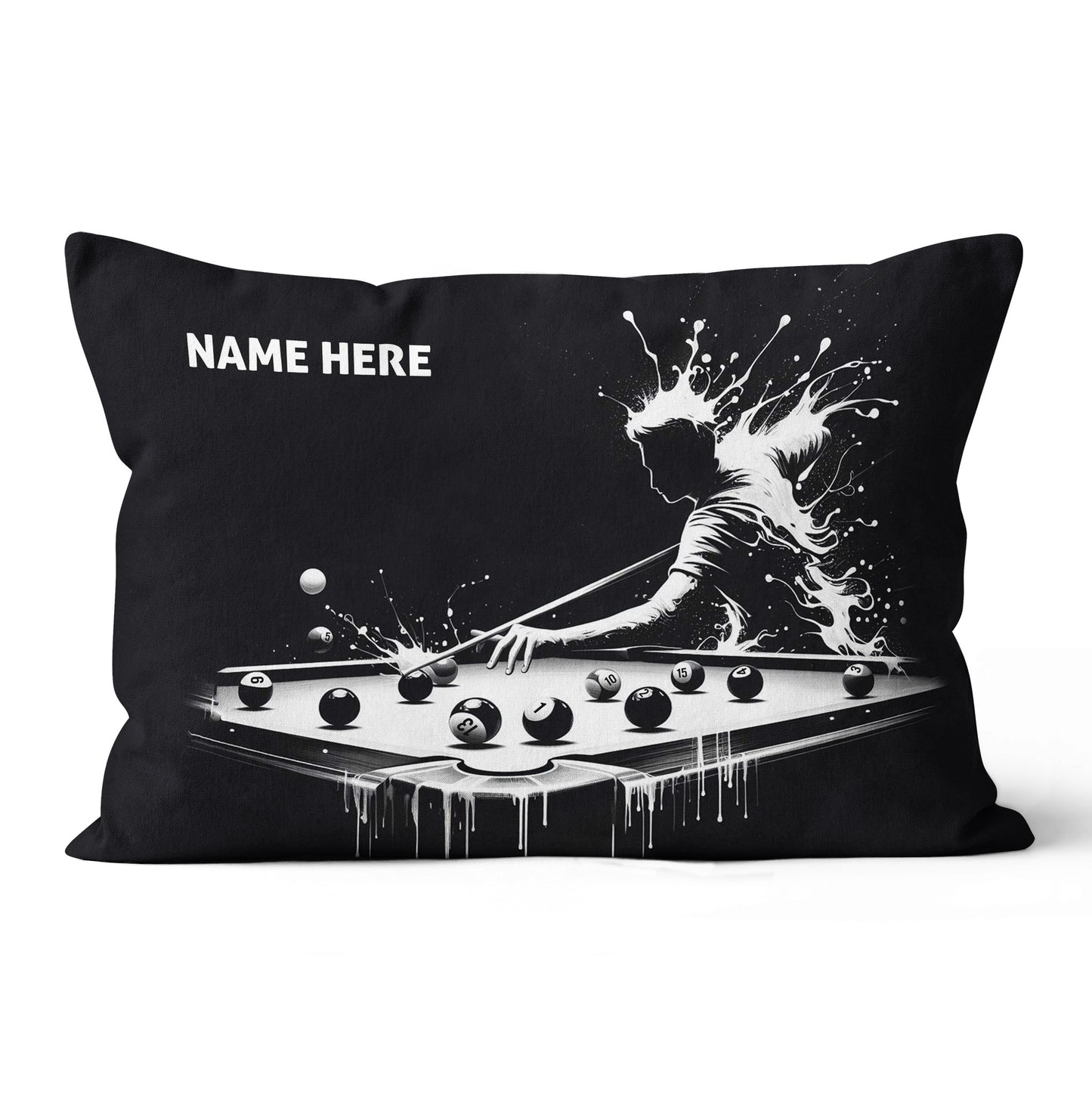 Funny Billiard Player Custom Black Pillows, Billiards Decorative Pillows TDM0833