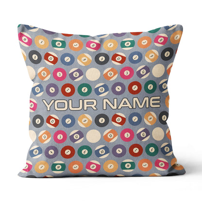 Personalized Billiard Balls Pillow Custom Throw Pillow Top Billiard Gift VHM0884