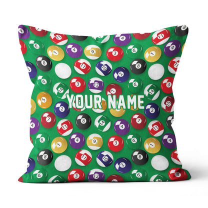Personalized Billiard Balls Pillow, Custom Throw Pillows Billiards Gifts VHM0842