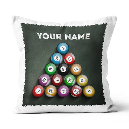 Personalized Pool Balls Pillow Custom 8 Ball Throw Pillow Billiard Gifts VHM0834