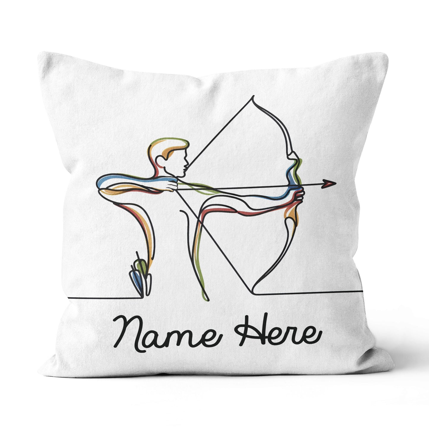 Custom Colorful Continuous Line Archer Archery Pillow Archery Gift Ideas VHM0916