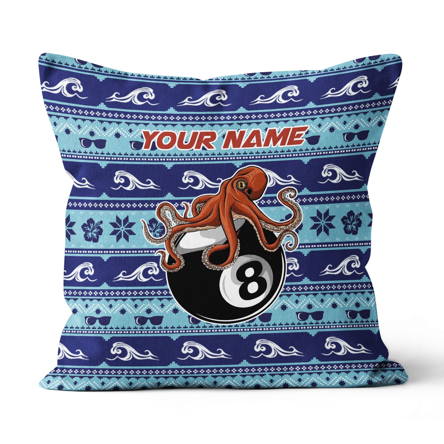 Personalized Pillows Funny Ball 8 Wave Pattern, Billiard Throw Pillows TDM0783