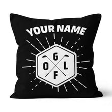 Load image into Gallery viewer, Golf Club Labels Black White Custom Throw Pillow Personalized Golf Gifts LDT1135
