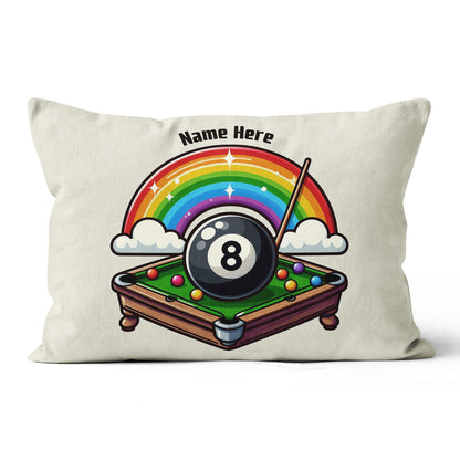 Funny Rainbow 8 Ball Pool Pillows Custom Name Cute Billiard Pillow Gifts TDM0877