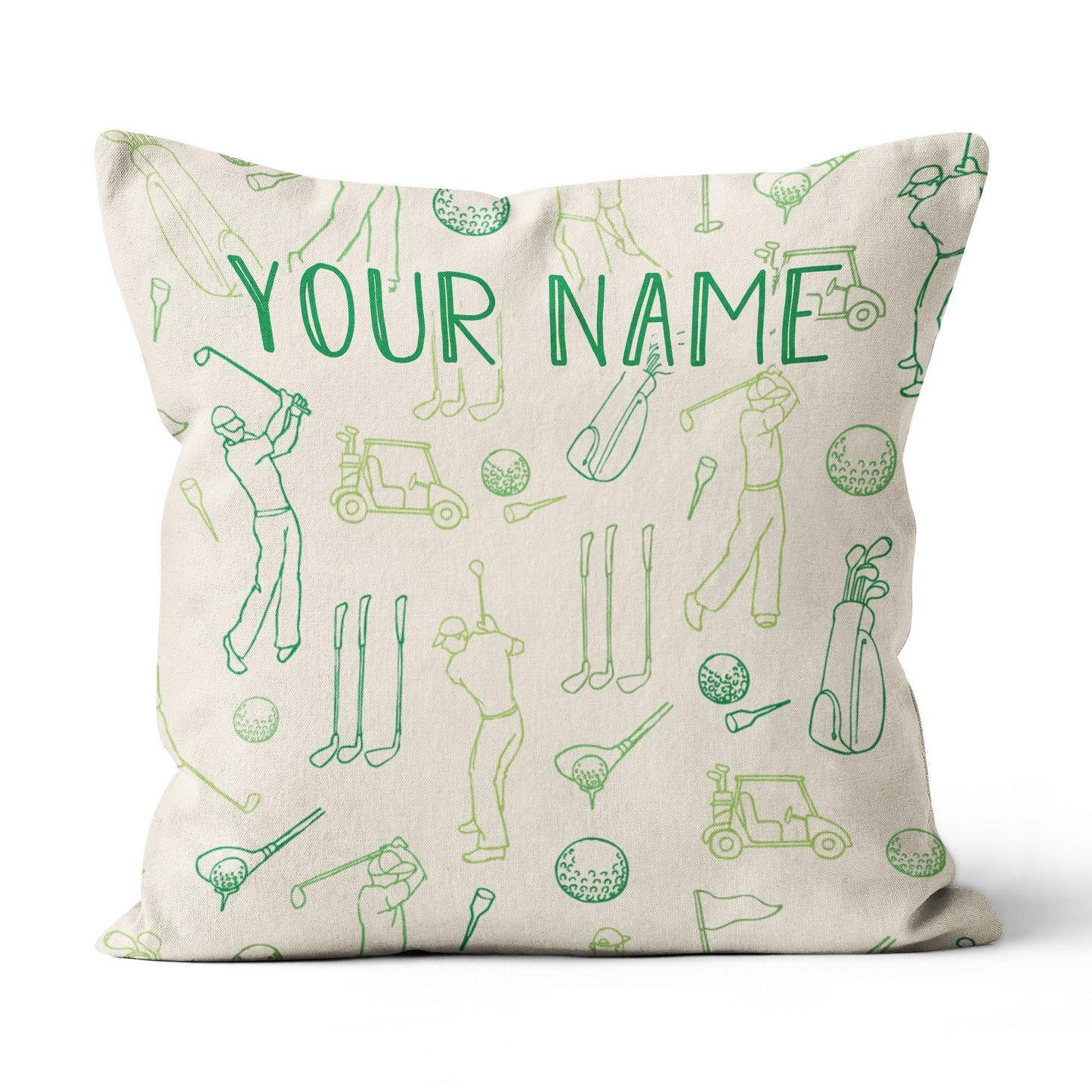 Golfer And Elements Custom Vintage Throw Pillow Personalized Golf Gifts LDT1146