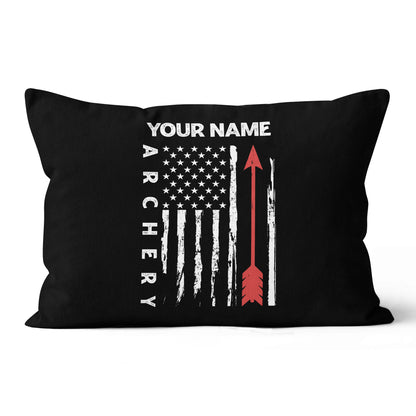 American Flag Archery Pillow Custom Name Pillow Gifts For Archery Lovers VHM0835