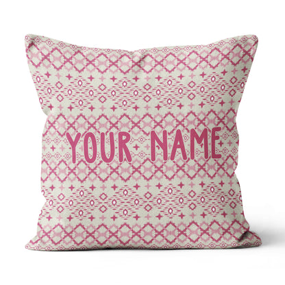 Geometric Pink Paisley Custom Throw Pillow Personalized Golfing Gifts LDT1130