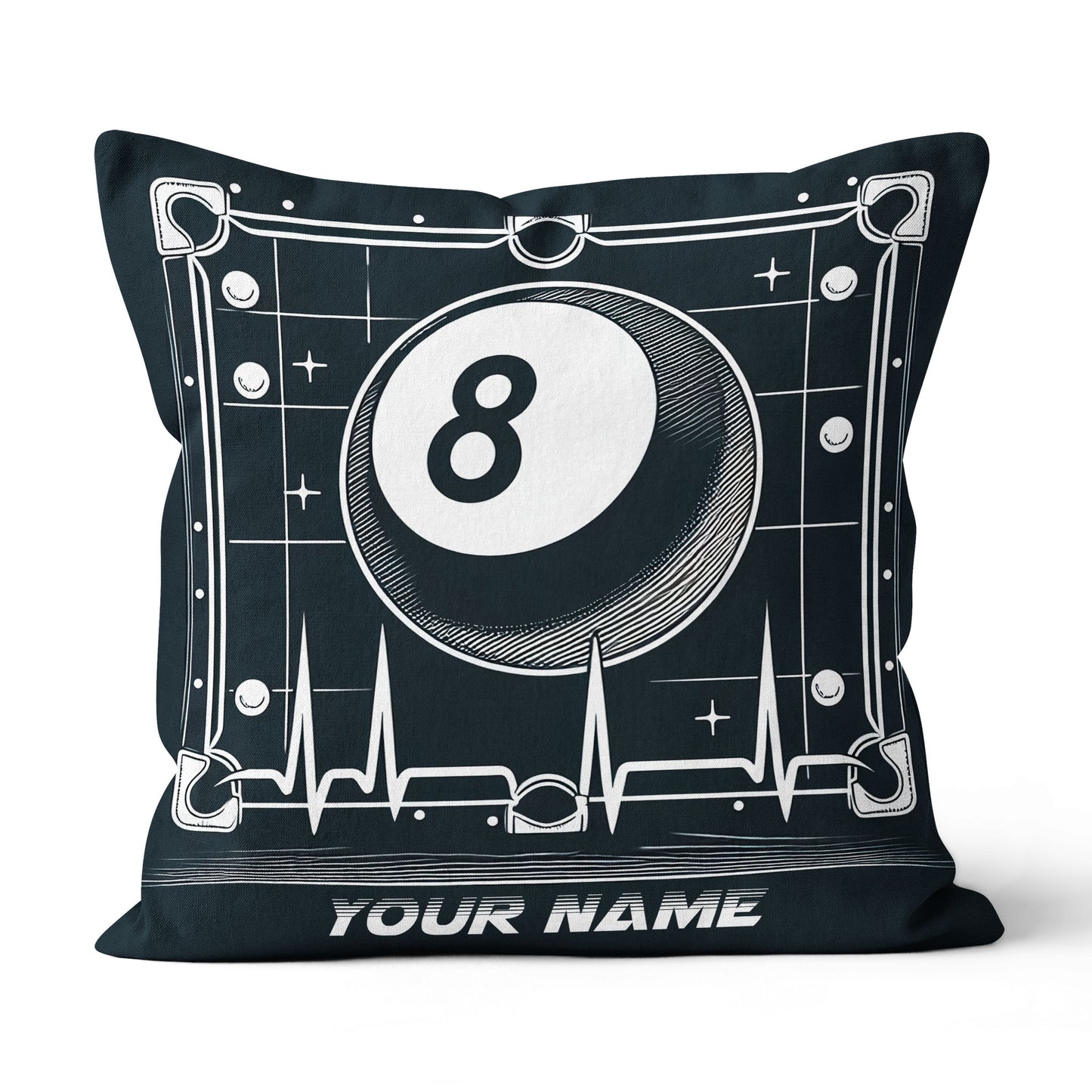 Funny 8 Ball Pool Billiards Games Custom Black Pillows, Billiard Gifts TDM0819