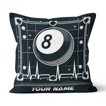 Funny 8 Ball Pool Billiards Games Custom Black Pillows, Billiard Gifts TDM0819