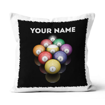 Personalized 9 Ball Pool Billiards Pillow, Custom Pillow Billiards Gifts VHM0833